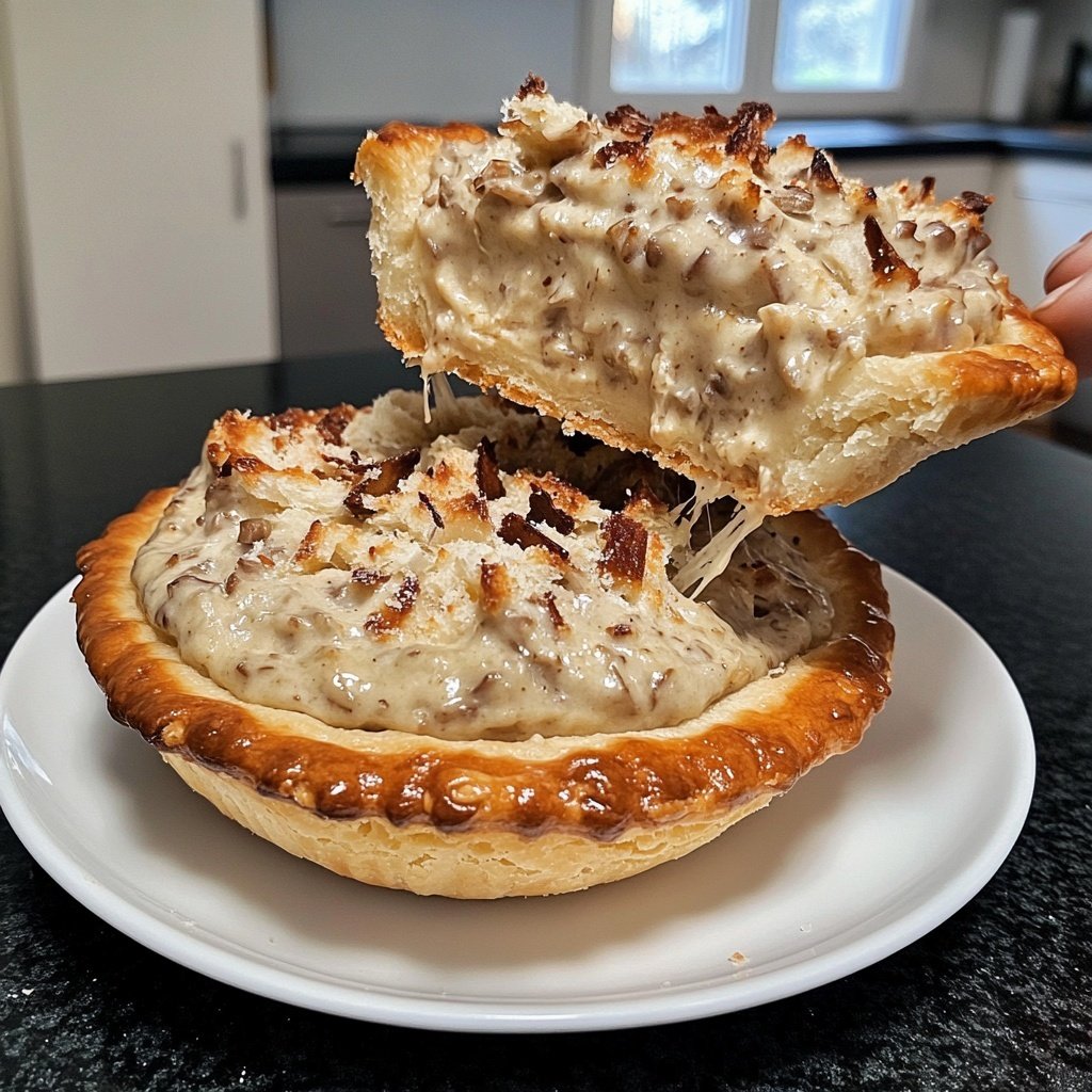 Krabben Kuchen gefüllte Pilze