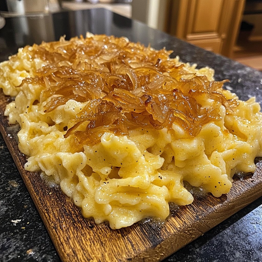 Käsespätzle - Käsespätzle mit karamellisierten Zwiebeln