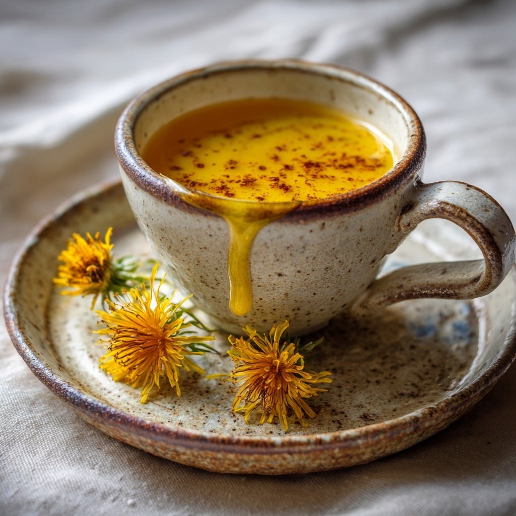 Beruhigender Löwenzahntee mit Honig