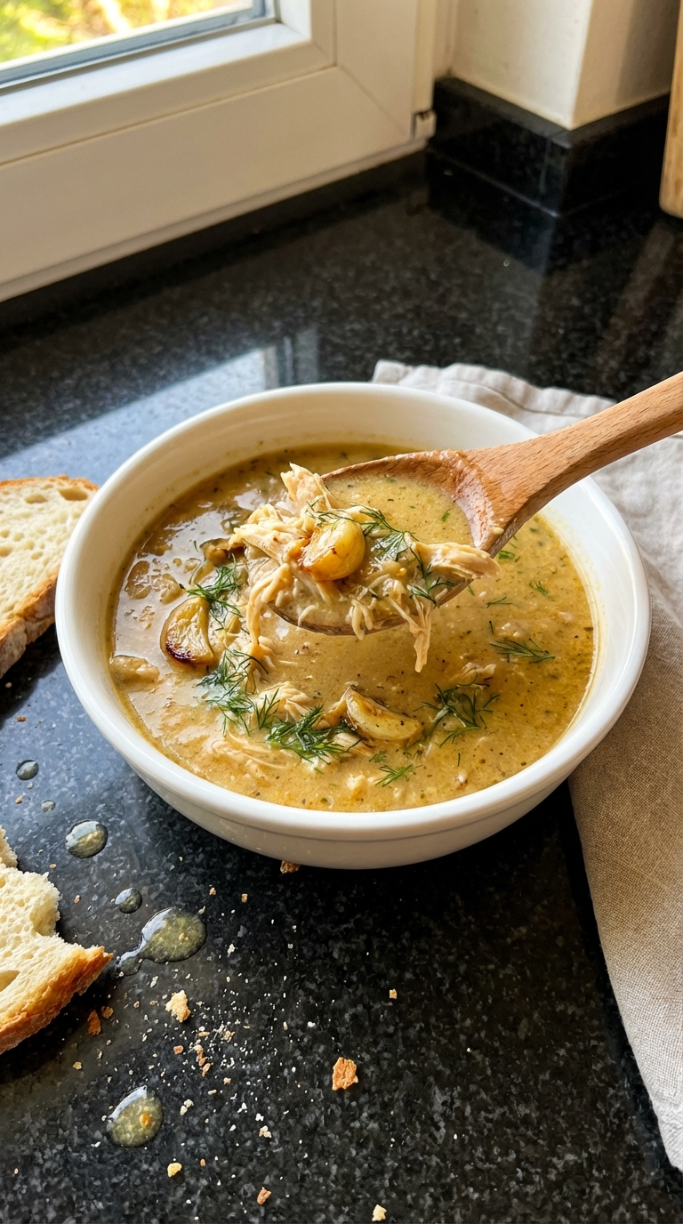 Dijon Knoblauch Hähnchen Suppe