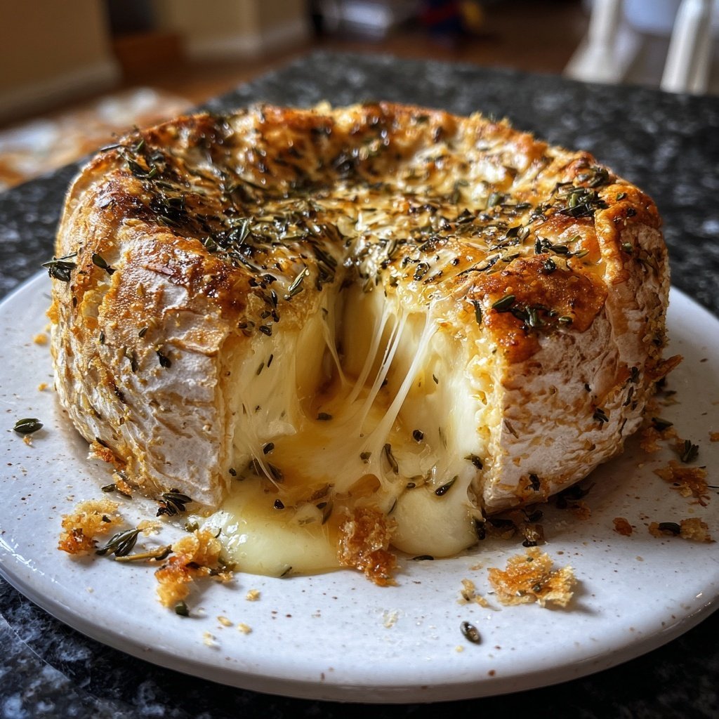 Gebackener Camembert mit Knoblauch Kräutern