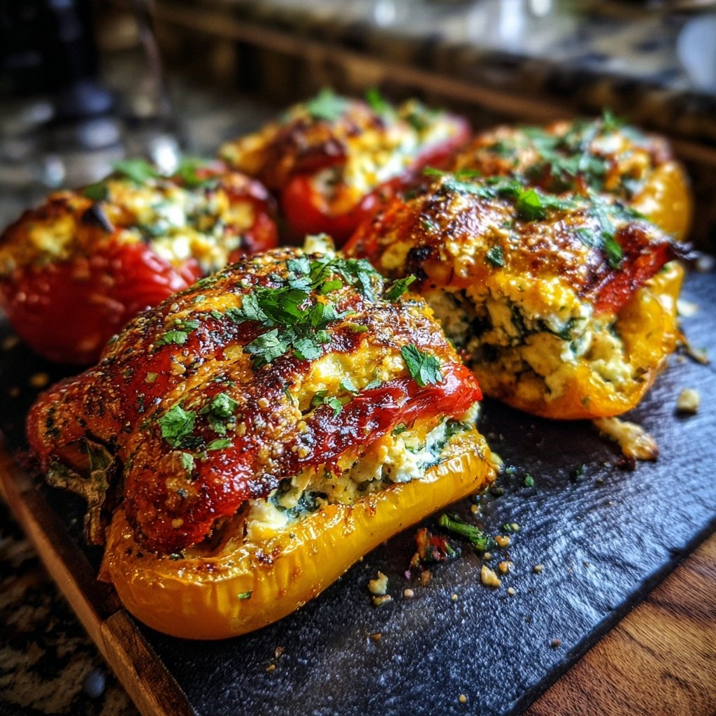 Gefüllte Paprika mit Feta Airfryer