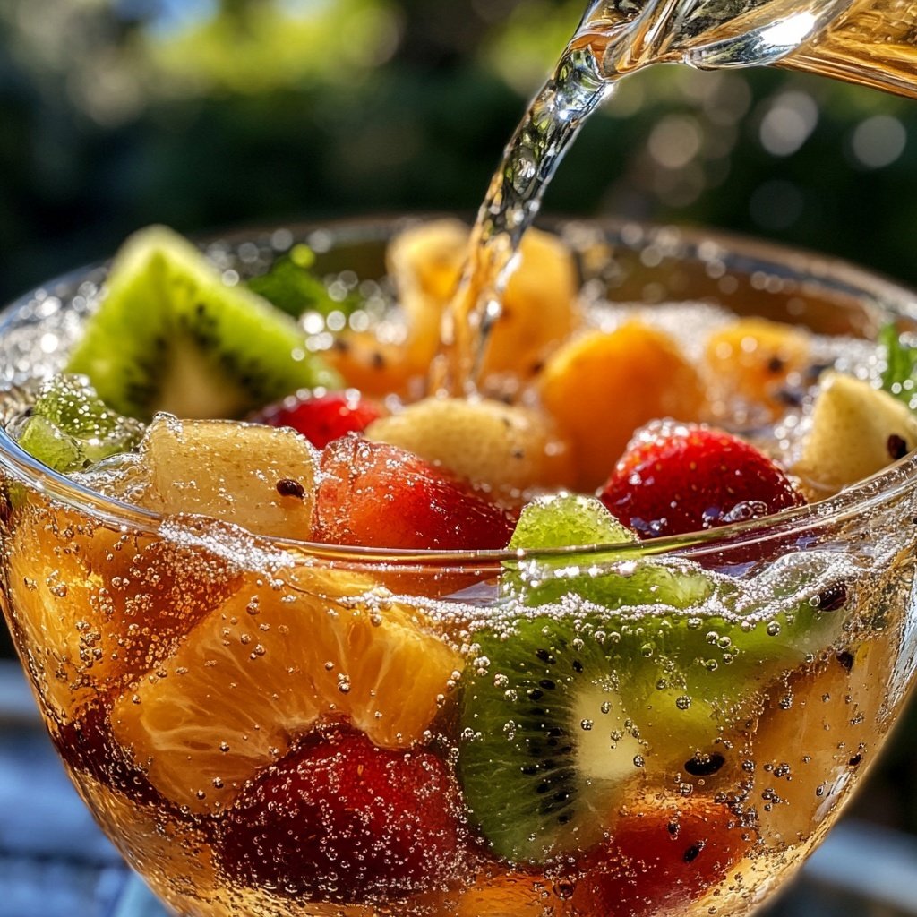 Klassische Silvester Bowle mit Früchten