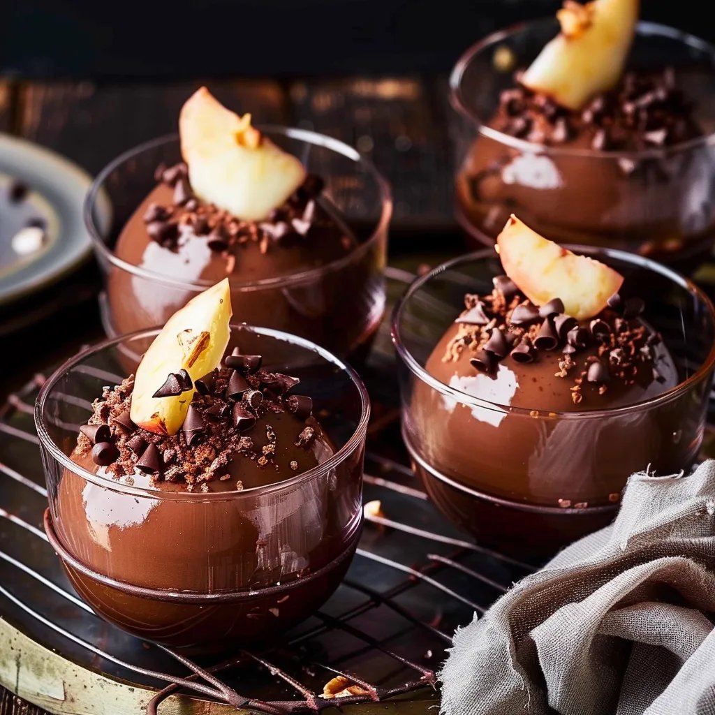 Schokomousse mit Birnen