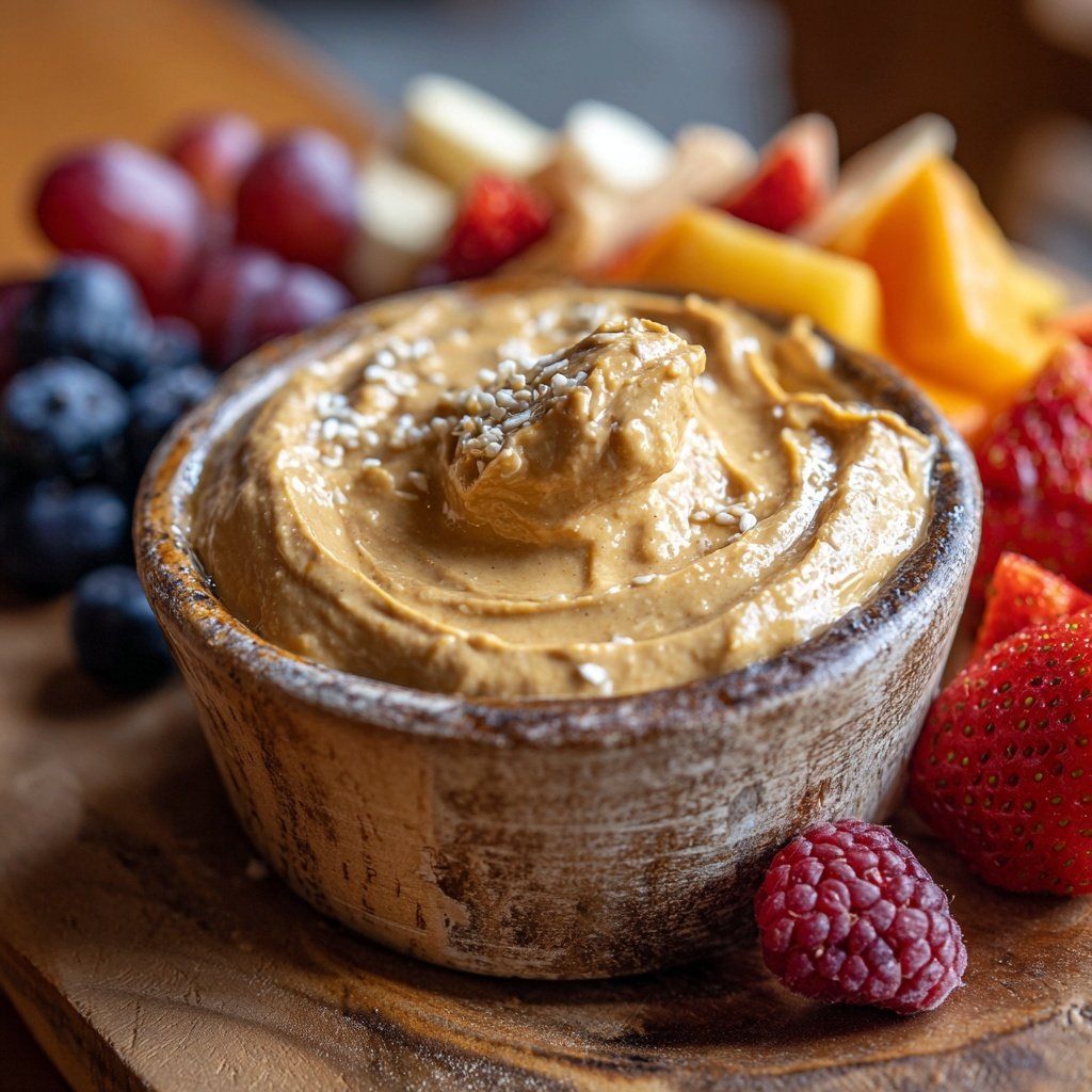 Erdnussbutter Obst Dip