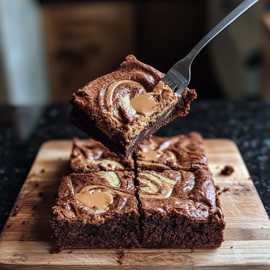 Erdnussbutter Zucchini Brownies