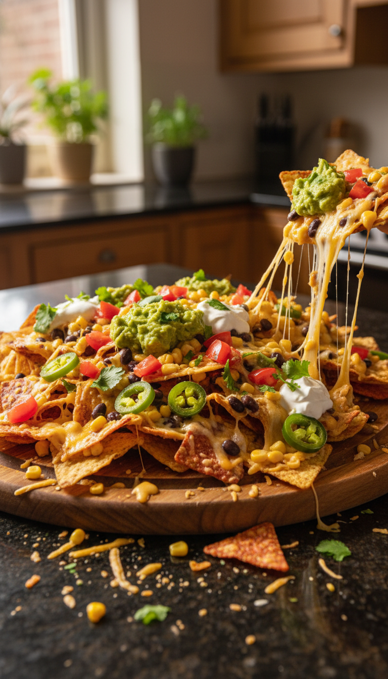 Voll Beladene Gemüse Nachos Fiesta​