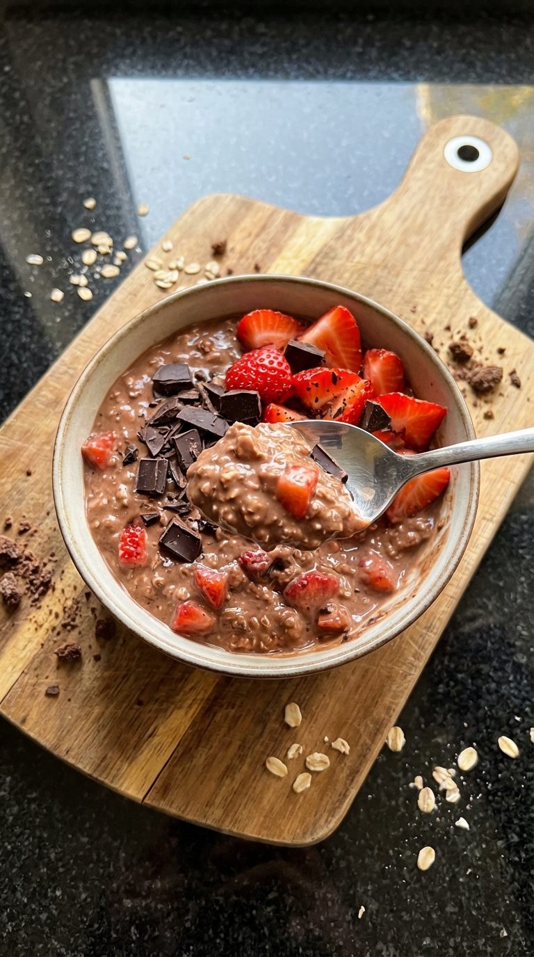 Overnight Schoko Erdbeer Oats​