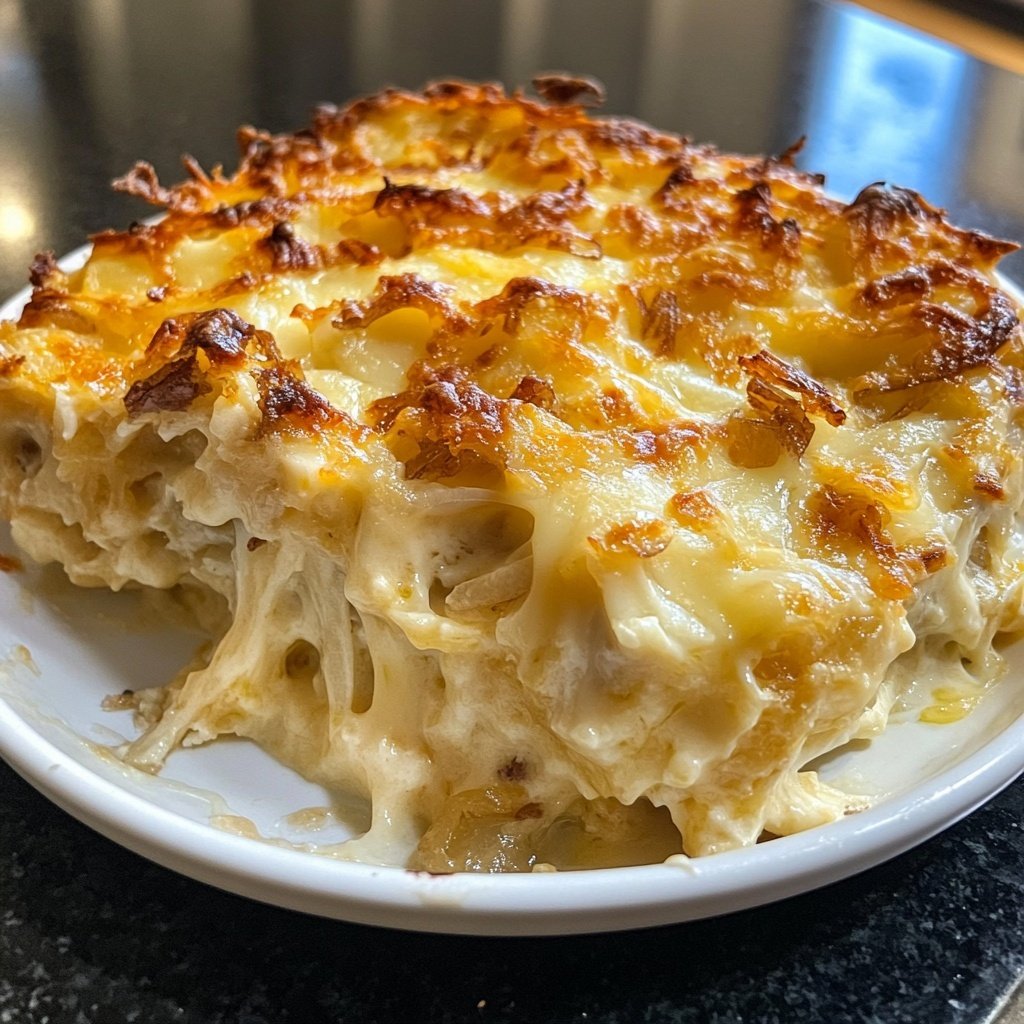 Kasespatzle Gratin Mit Rostzwiebeln