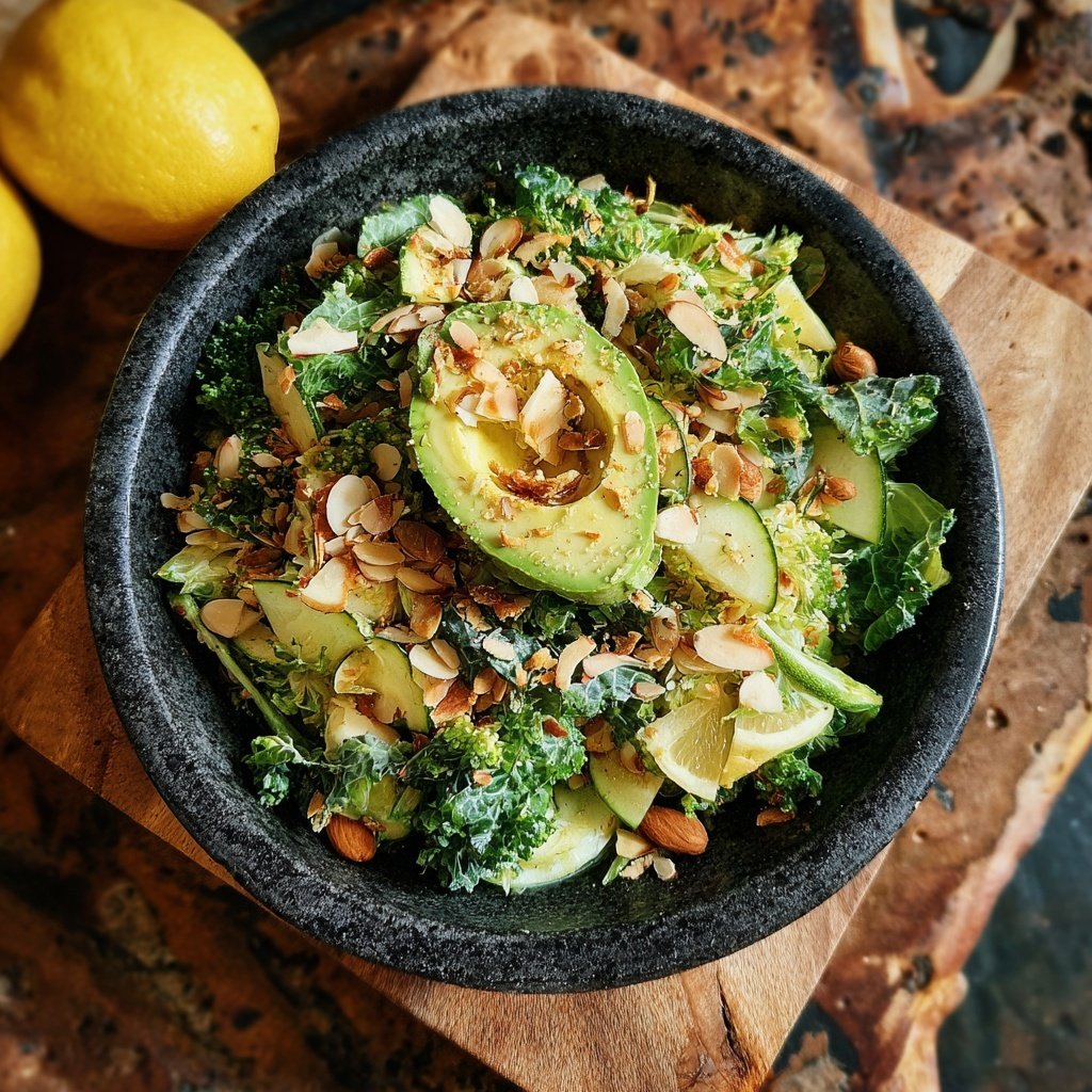 Brokkolisalat mit Äpfeln und Avocado