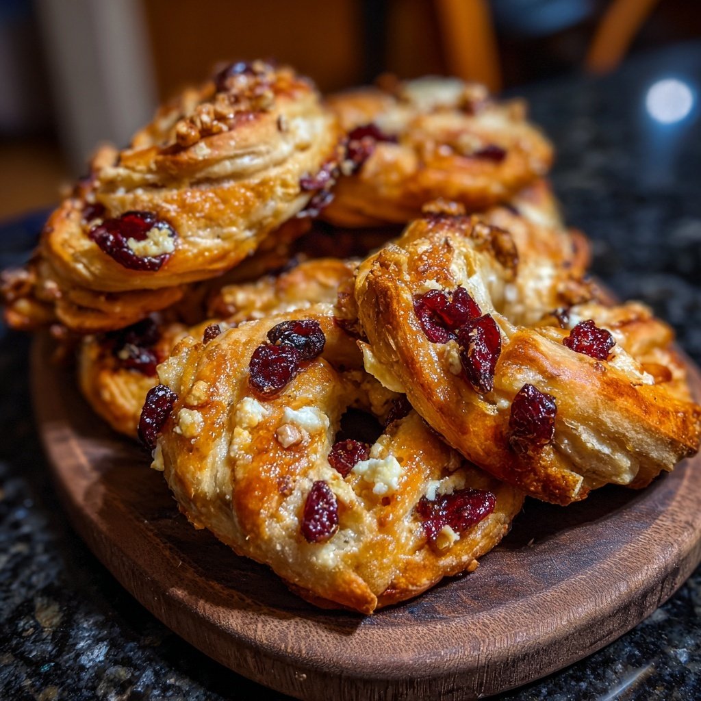 Cranberry Feta Blätterteig Kränze