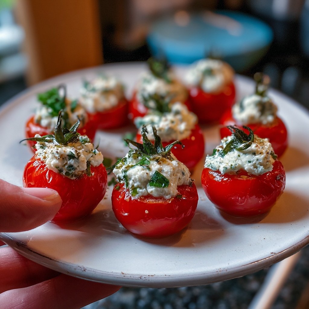 Käse gefüllte Kirschtomaten Feta