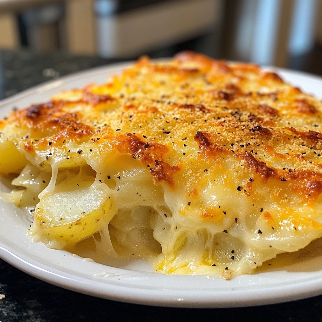Kartoffelgratin mit Käsekruste für das Festmenü