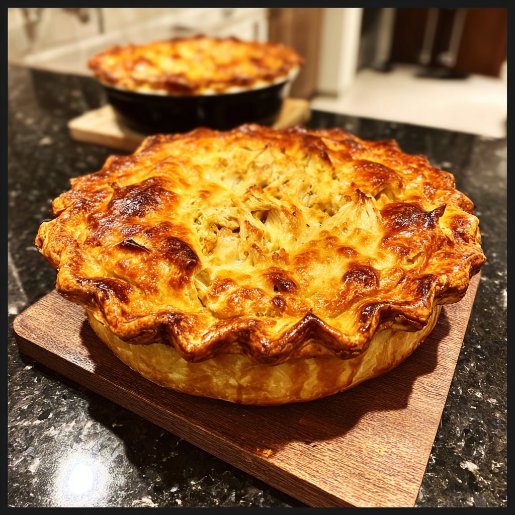 Hähnchen Pot Pie blättriger Teig