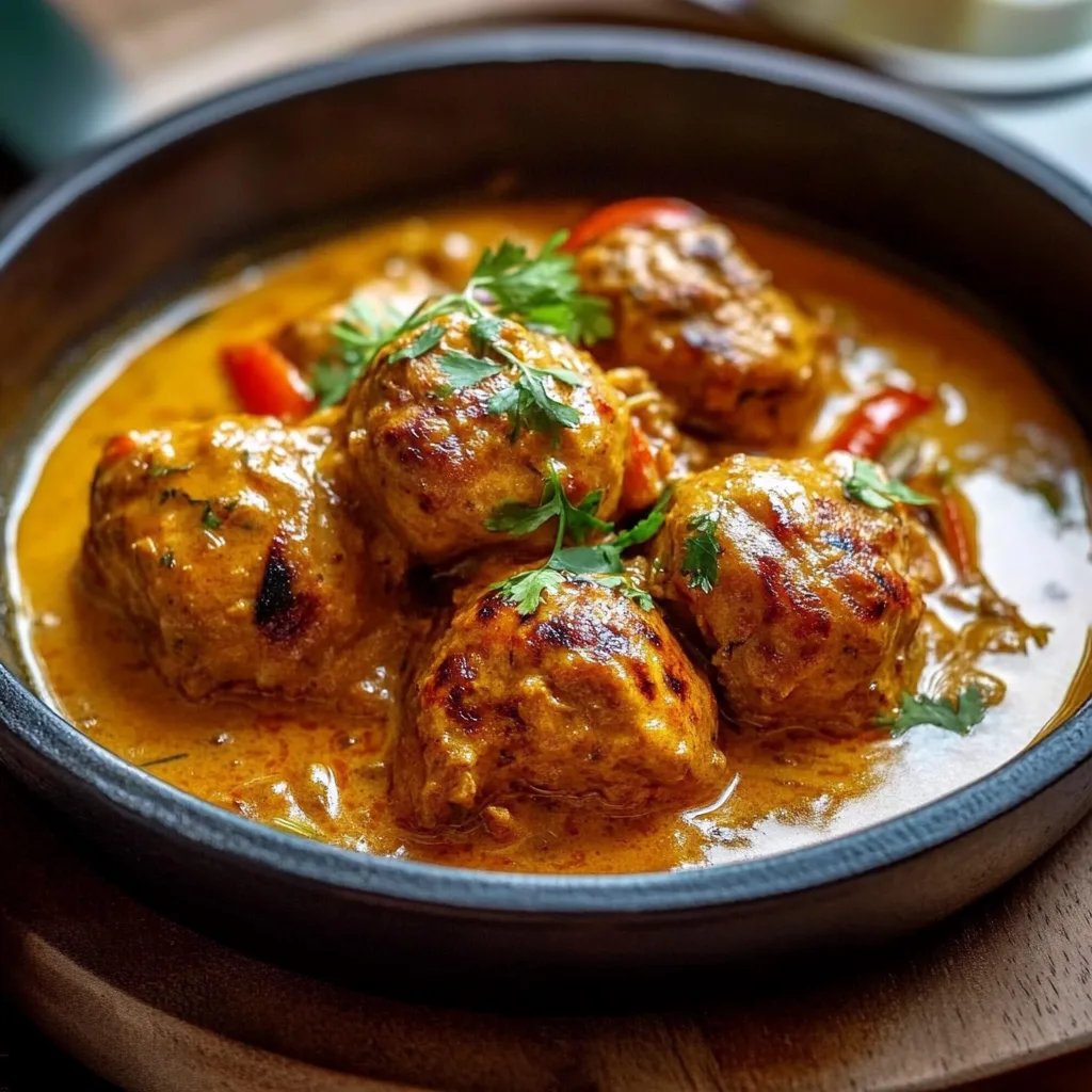 Linsenbällchen in Curry-Sauce