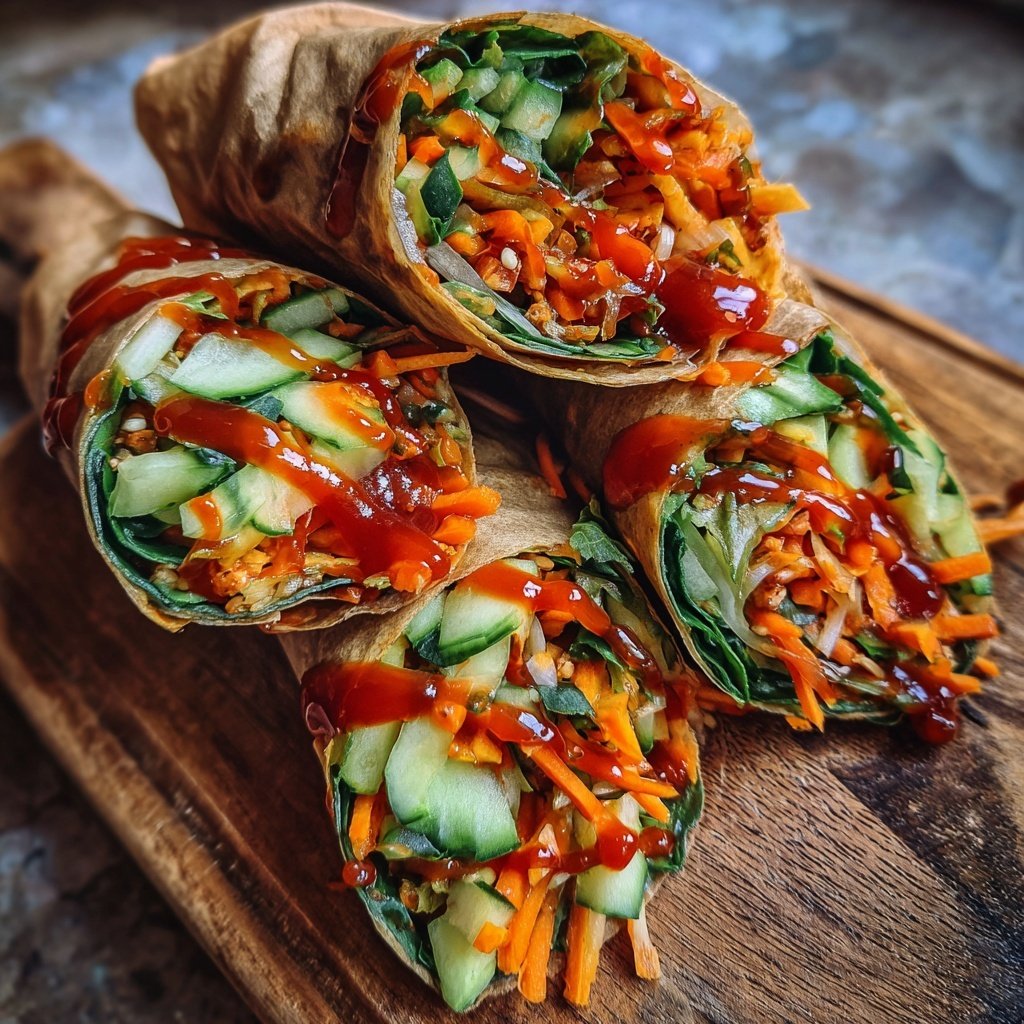 Sriracha Gemüse Salat Wraps