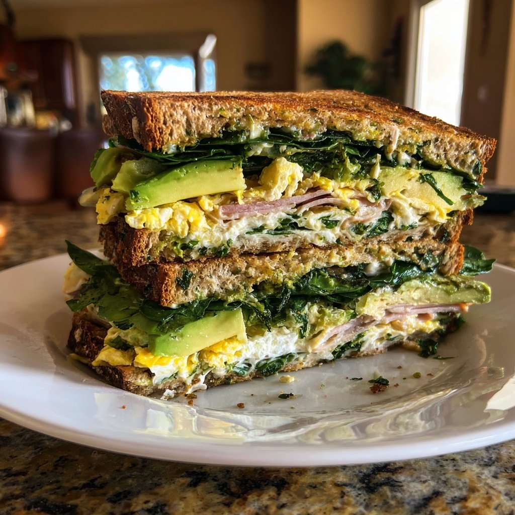 Hohes Protein Frühstücks Sandwich