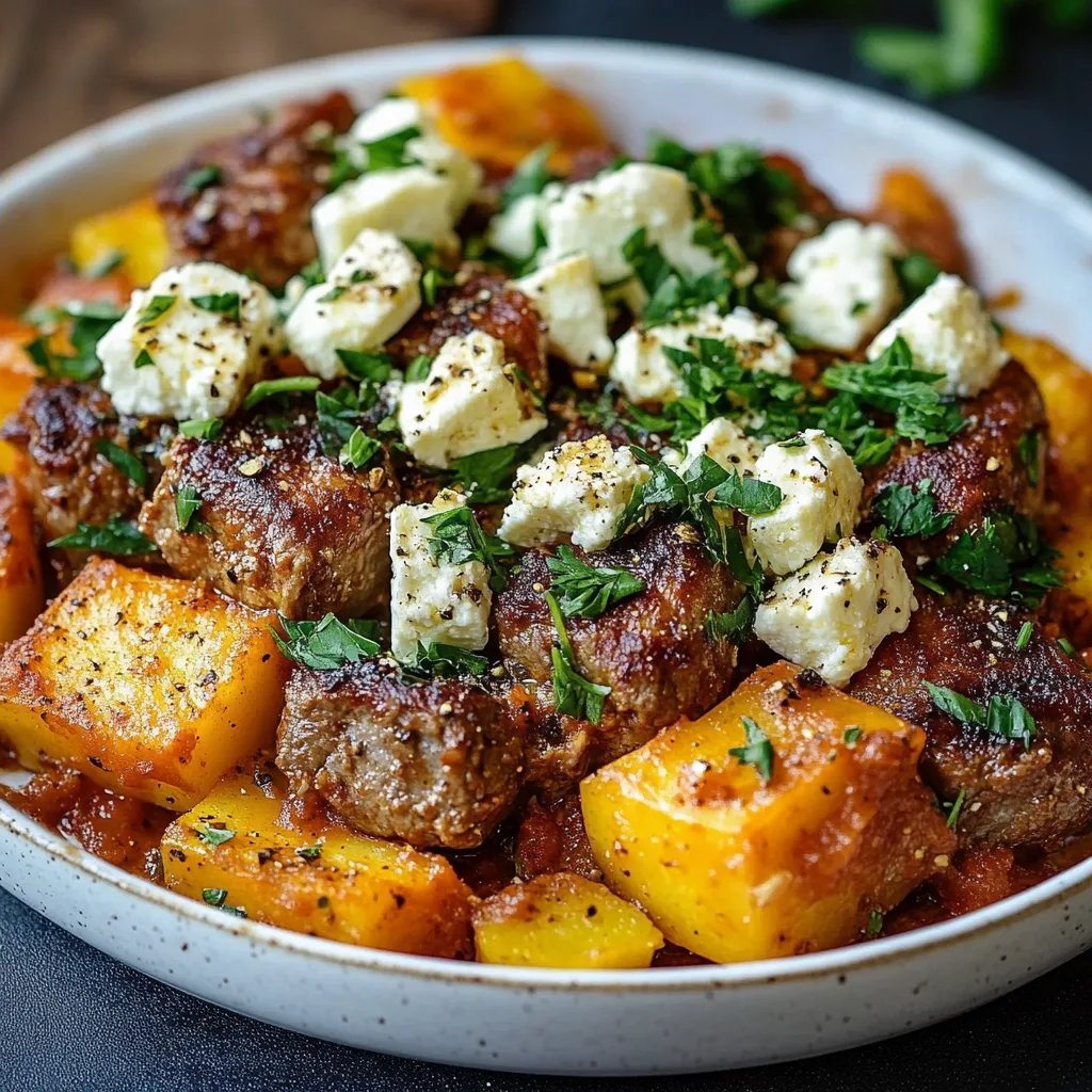 Süßkartoffel-Hackfleisch-Auflauf mit Feta
